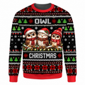 Christmas Owl Ugly Sweater LN, Festive Knit Holiday Gift