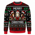 Christmas Horse Ugly Sweater LN, Festive Knit Holiday Gift