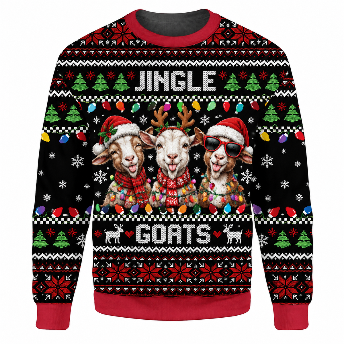 Christmas Goat Ugly Sweater LN, Festive Knit Holiday Gift