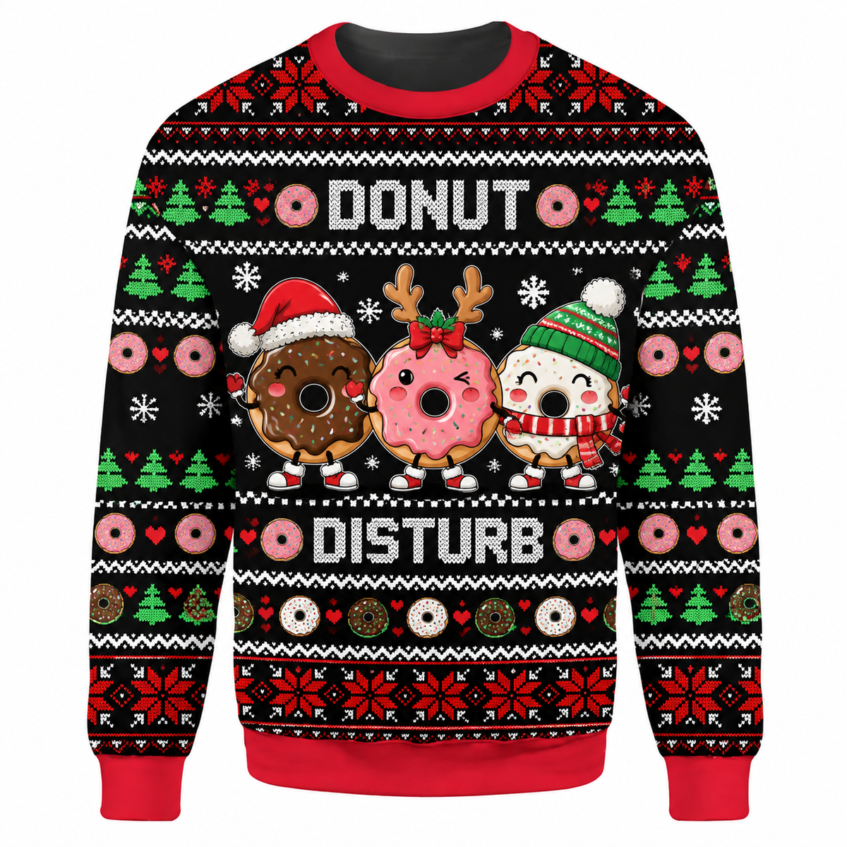 Christmas Donut Ugly Sweater Ln, Sweet Bakery Treat Pullover Holiday Gift