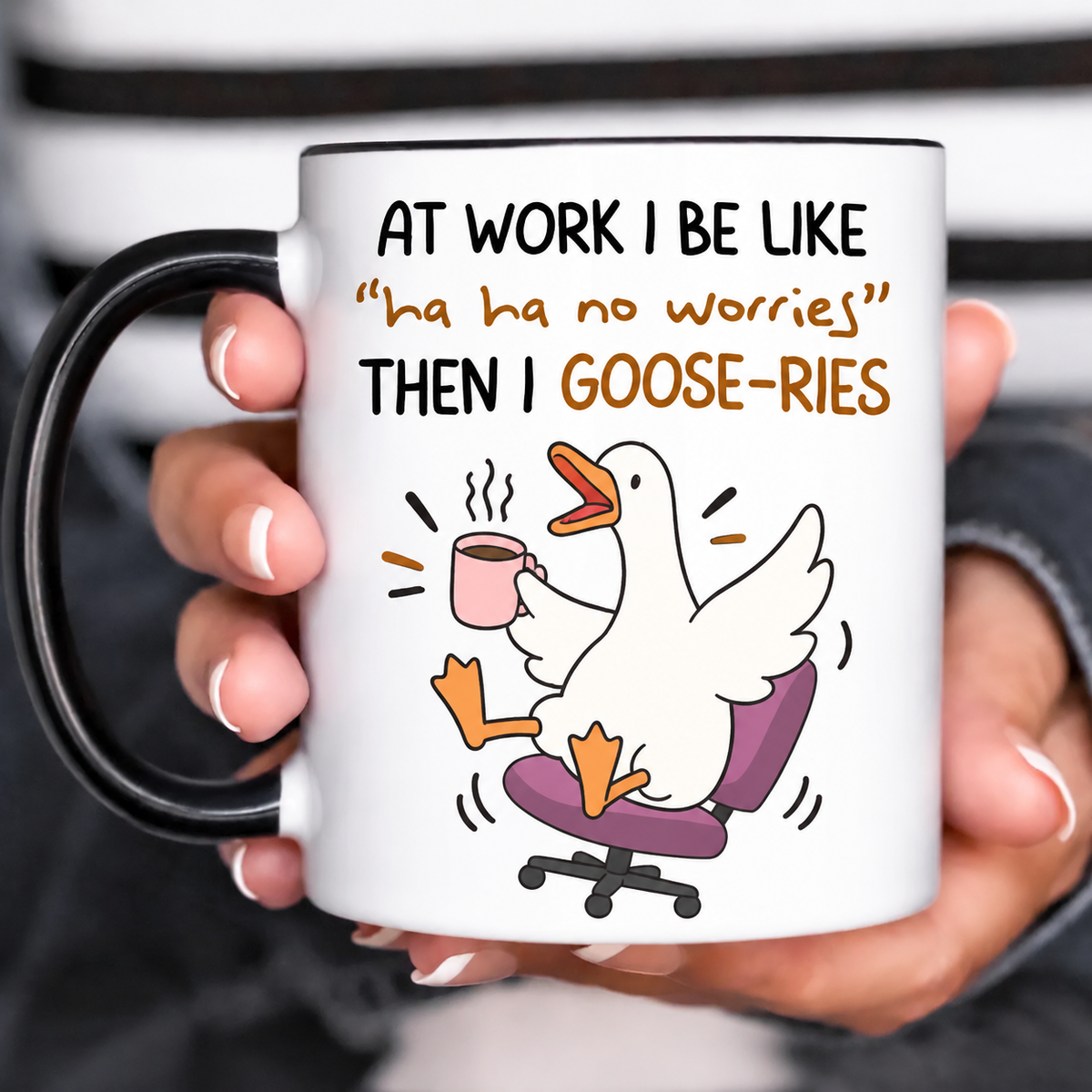Funny Accent Mug, Chaotic Goose Ceramic Coffee Drinkware for Home Office Decor
