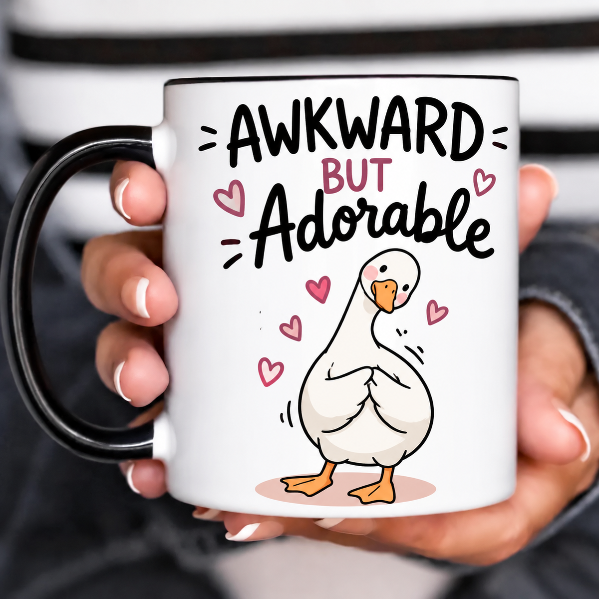 Funny Acent Mug Ln, Awkward But Adorable, Ceramic Cup for Shy Friends and Cozy Home Decor