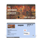 The Horrors Persist Desktop 2027 Calendar | Funny Horror Skeleton Calendar for 2027 | Dark Humor Desk Calendar
