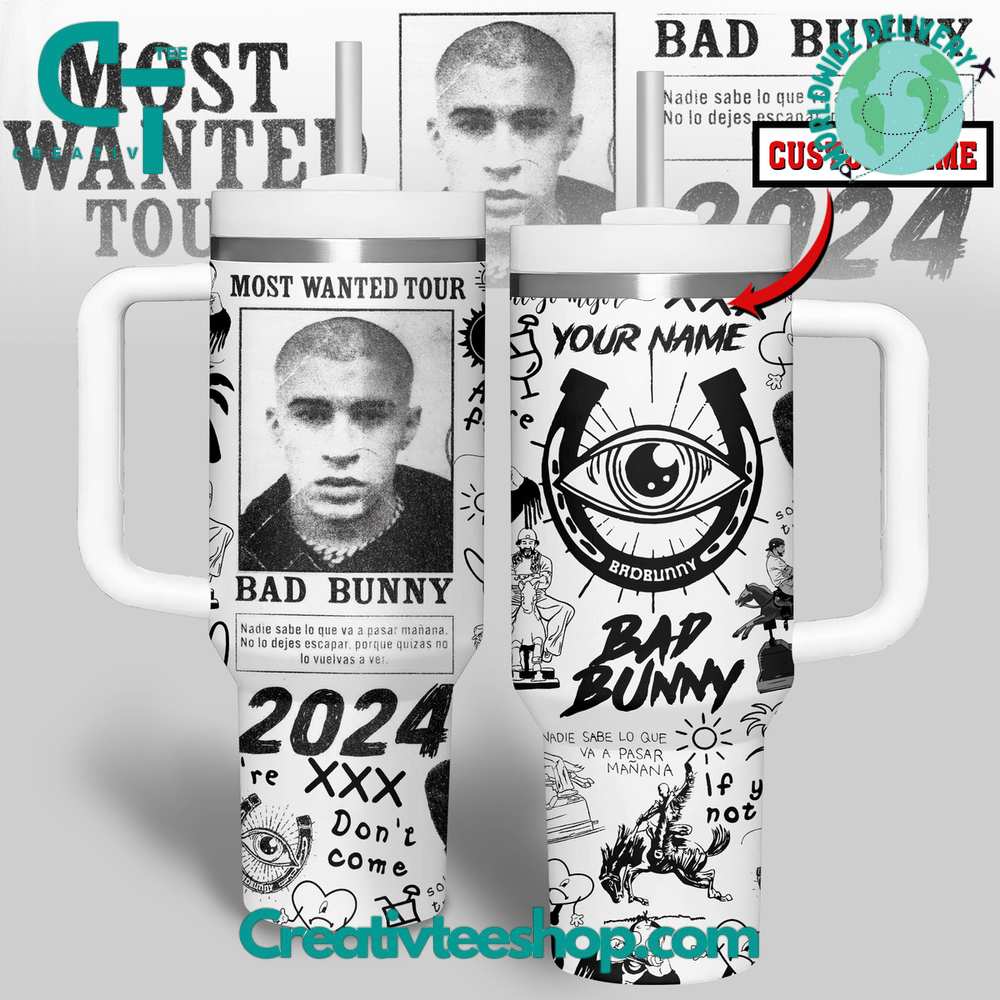 Bad Bunny Most Wanted Tour 2024 Bad Bunny Most Wanted Tour 2024 Gift for Her, Him on Birthday Xmas 30oz or 40oz Tumbler LN