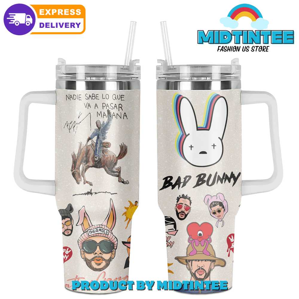 Bad Bunny Birthday Xmas Gift For Her Him 30oz or 40oz Tumbler LN