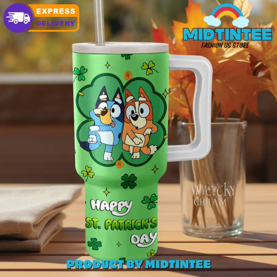 Blu3y Happy St Patricks Day Gift for her, him, Birthday Xmas Halloween Gift 30oz or 40oz Tumbler LN