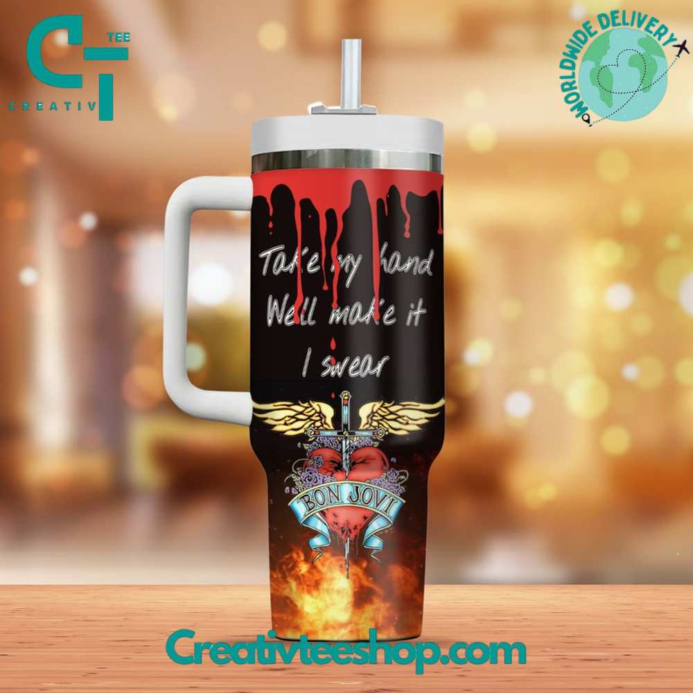 Bon Jovi Band Gift for Her, Him on Birthday Xmas 30oz or 40oz Tumbler LN