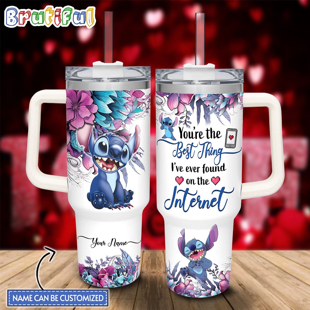 Custom Name Stitch Youre The Best Thing 40oz Tumbler, Disney Stitch Tumbler HG
