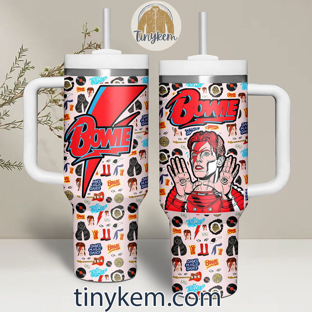 David Bowie 30oz or 40 Oz Tumbler HG: Retro Style With Bulk of Icons