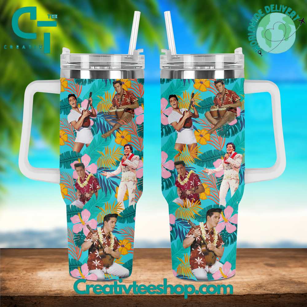 Elvis Presley Hello Summer Gift for Her, Him on Birthday Xmas 30oz or 40oz Tumbler LN