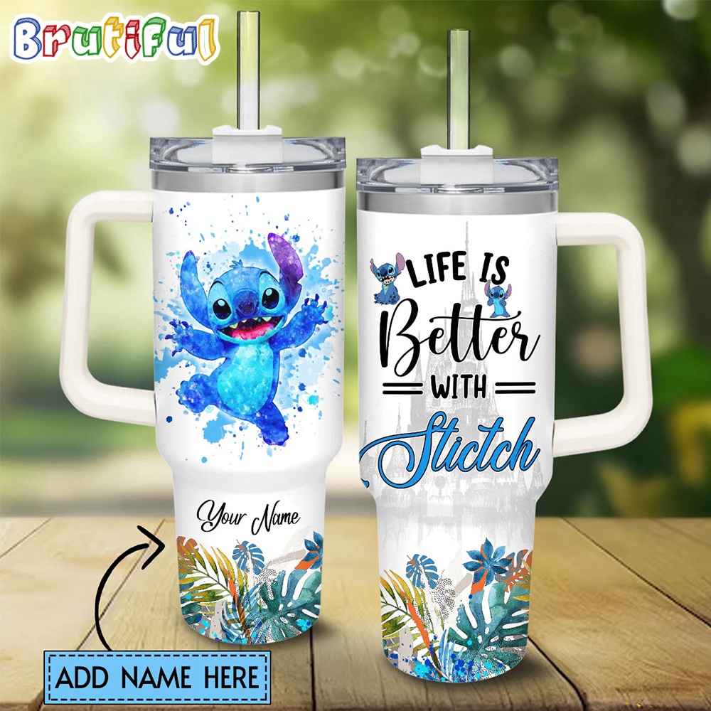 Ife Is Better With Stitch Tumbler, Stitch 30oz or 40 oz Tumbler HG 40oz