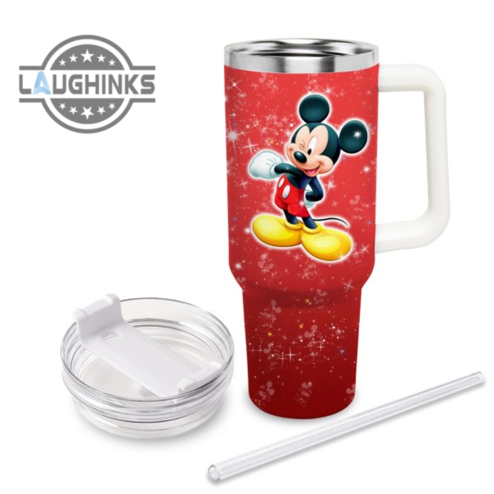 Just A Girl Loves Mickey Mouse 30oz or 40Oz Tumbler With Handle And Straw Lid Personalized 40 Oz HG