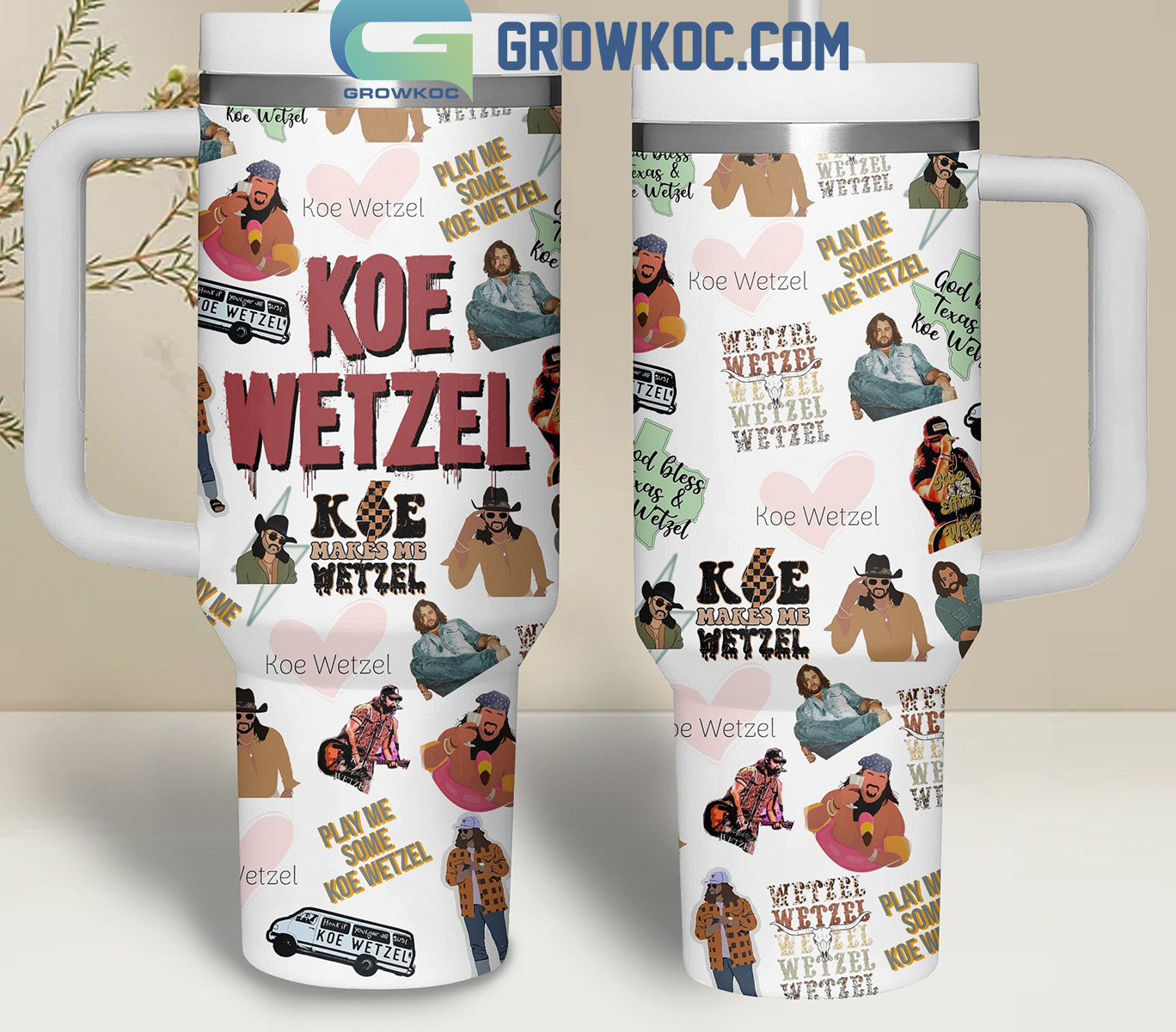Koe Wetzel Damn Near Normal Makes Me Fan 30oz or 40oz Tumbler With Handle HG