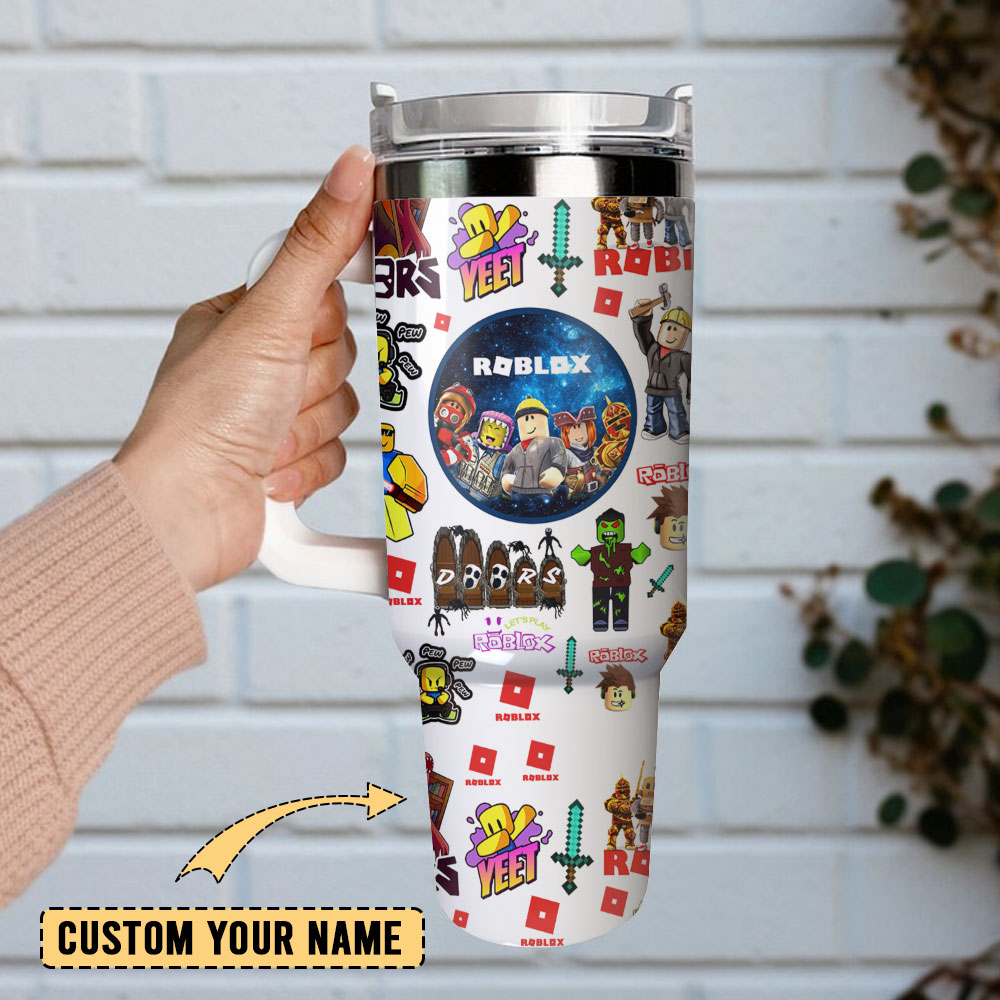 Roblox Lego Custom Quencher 30oz or 40oz Stainless Steel Tumbler With Handle, Best gifts for Friend Family NVA