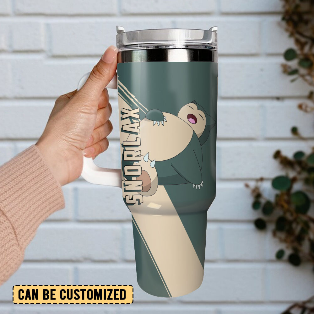 Snorlax Pokemon Anime Custom Quencher 30oz Or 40oz Stainless Steel Tumbler With Handle HG