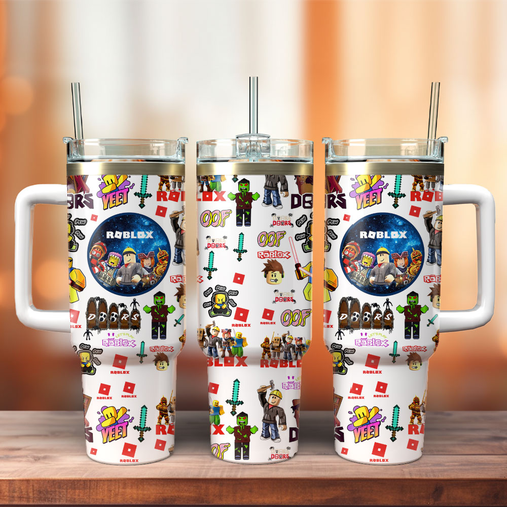 Roblox Lego Custom Quencher 30oz or 40oz Stainless Steel Tumbler With Handle, Best gifts for Friend Family NVA