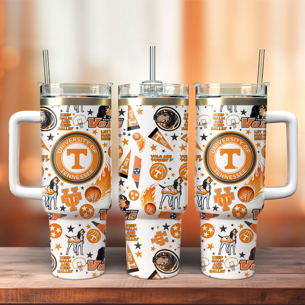 University of Tennessee Custom Quencher 30oz or 40oz Stainless Steel Tumbler With Handle, Best gifts for Friend Family NVA
