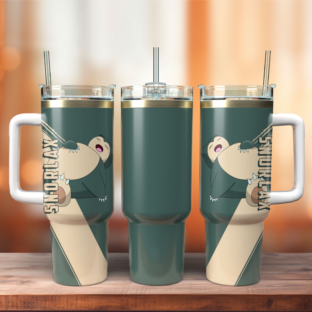 Snorlax Pokemon Anime Custom Quencher 30oz Or 40oz Stainless Steel Tumbler With Handle HG