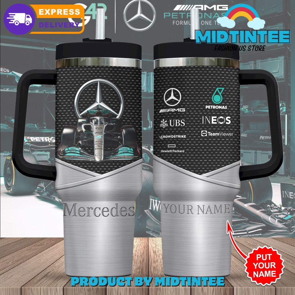 Mercedes-AMG Petronas F1 Personalized Birthday Xmas Gift For Her Him 30oz or 40oz Tumbler LN