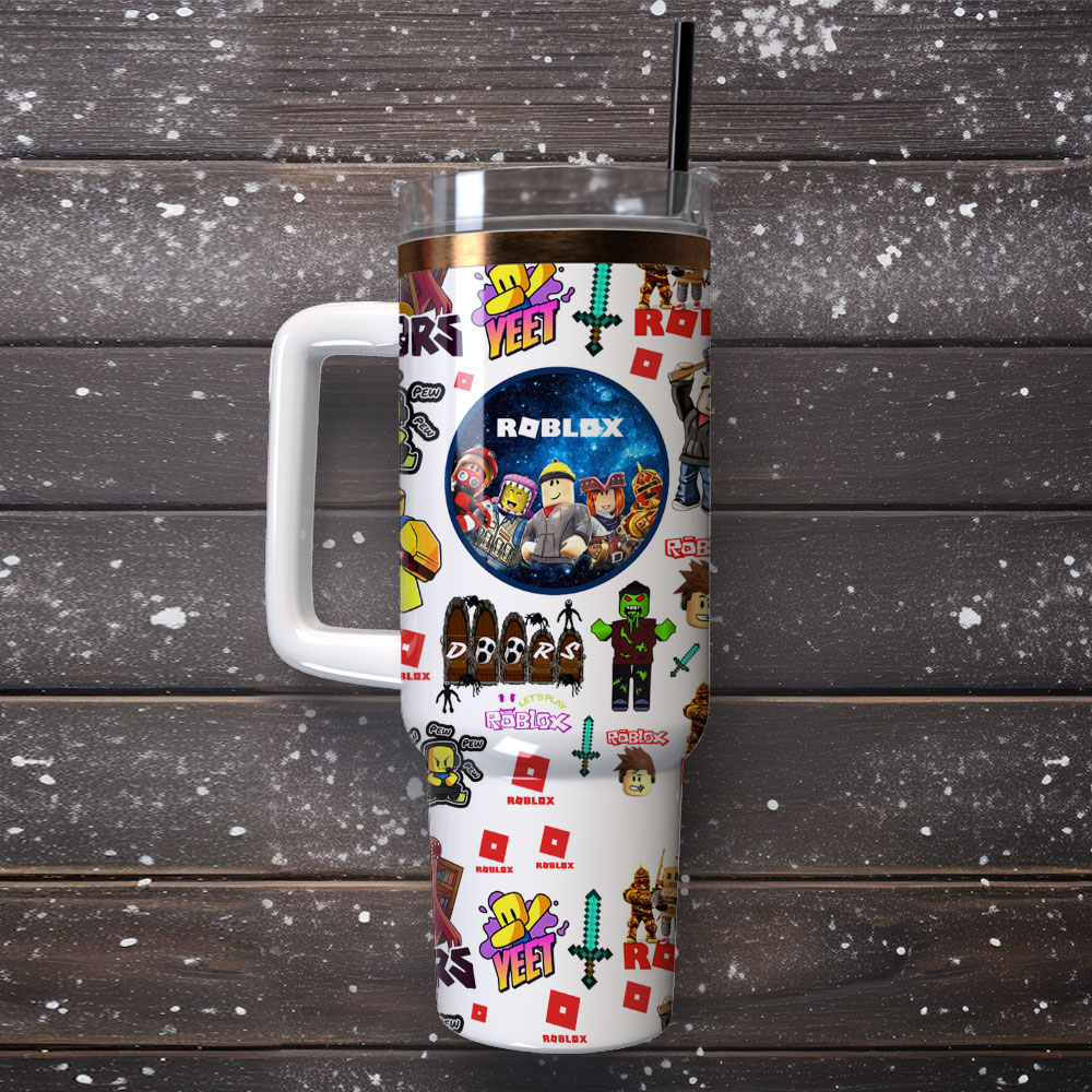 Roblox Lego Custom Quencher 30oz or 40oz Stainless Steel Tumbler With Handle, Best gifts for Friend Family NVA