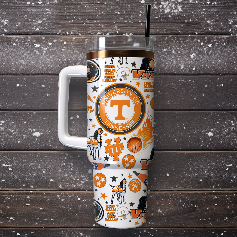University of Tennessee Custom Quencher 30oz or 40oz Stainless Steel Tumbler With Handle, Best gifts for Friend Family NVA