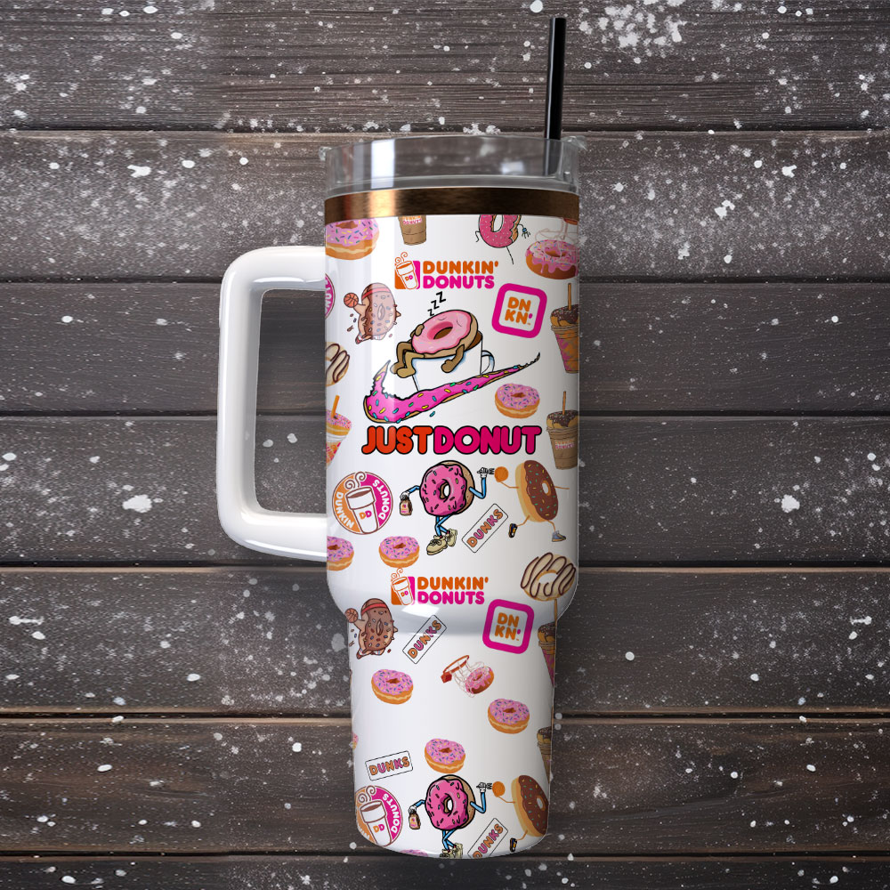 Dunkin Donuts Coffee Esspresso Custom 30oz or 40oz Quencher Stainless Steel Tumbler With Handle, Best Gift Idea NVA, Best Gift Idea NVA