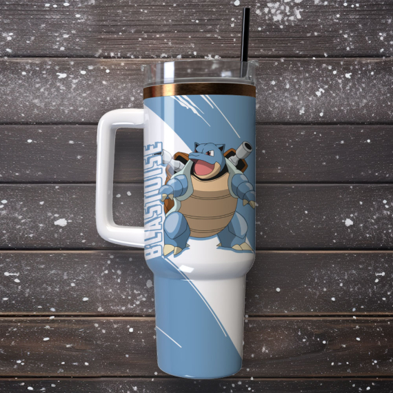 Blastoise Pokemon Anime Custom Quencher 30oz Or 40oz Stainless Steel Tumbler With Handle HG