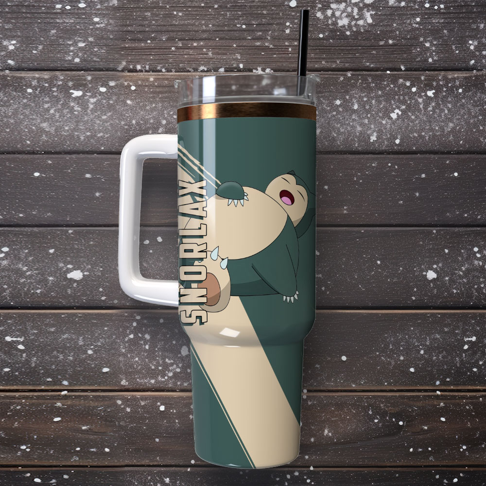 Snorlax Pokemon Anime Custom Quencher 30oz Or 40oz Stainless Steel Tumbler With Handle HG