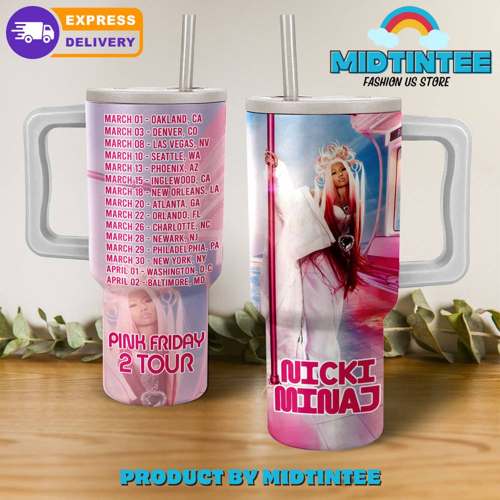 Nicki Minaj Pink Friday 2 Tour Gift for her, him, Birthday Xmas Halloween Gift 30oz or 40oz Tumbler LN