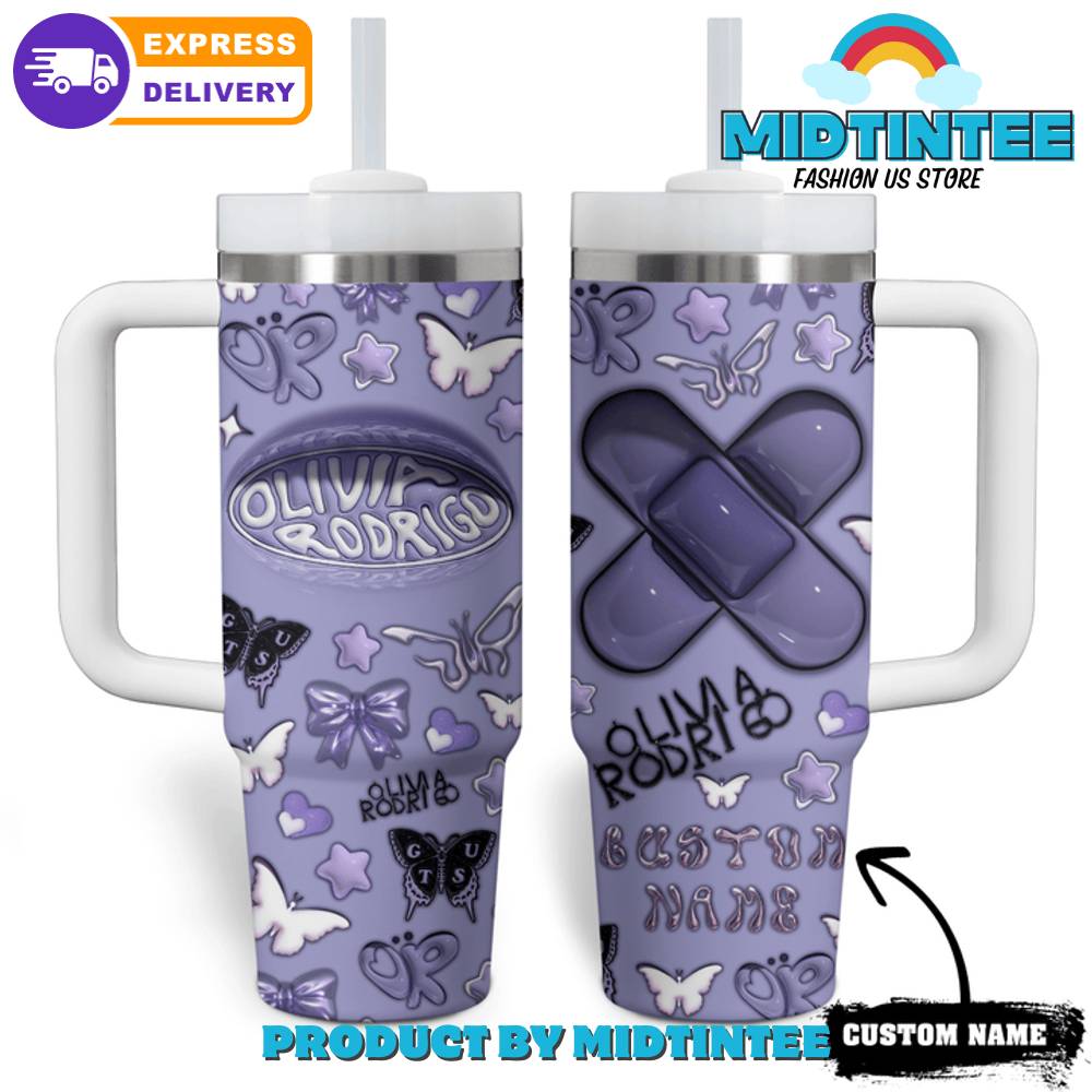 Oliviaa RodriG0 Custom Name Gift for her,him, Birthday Xmas Halloween Gift 30oz or 40oz Tumbler LN