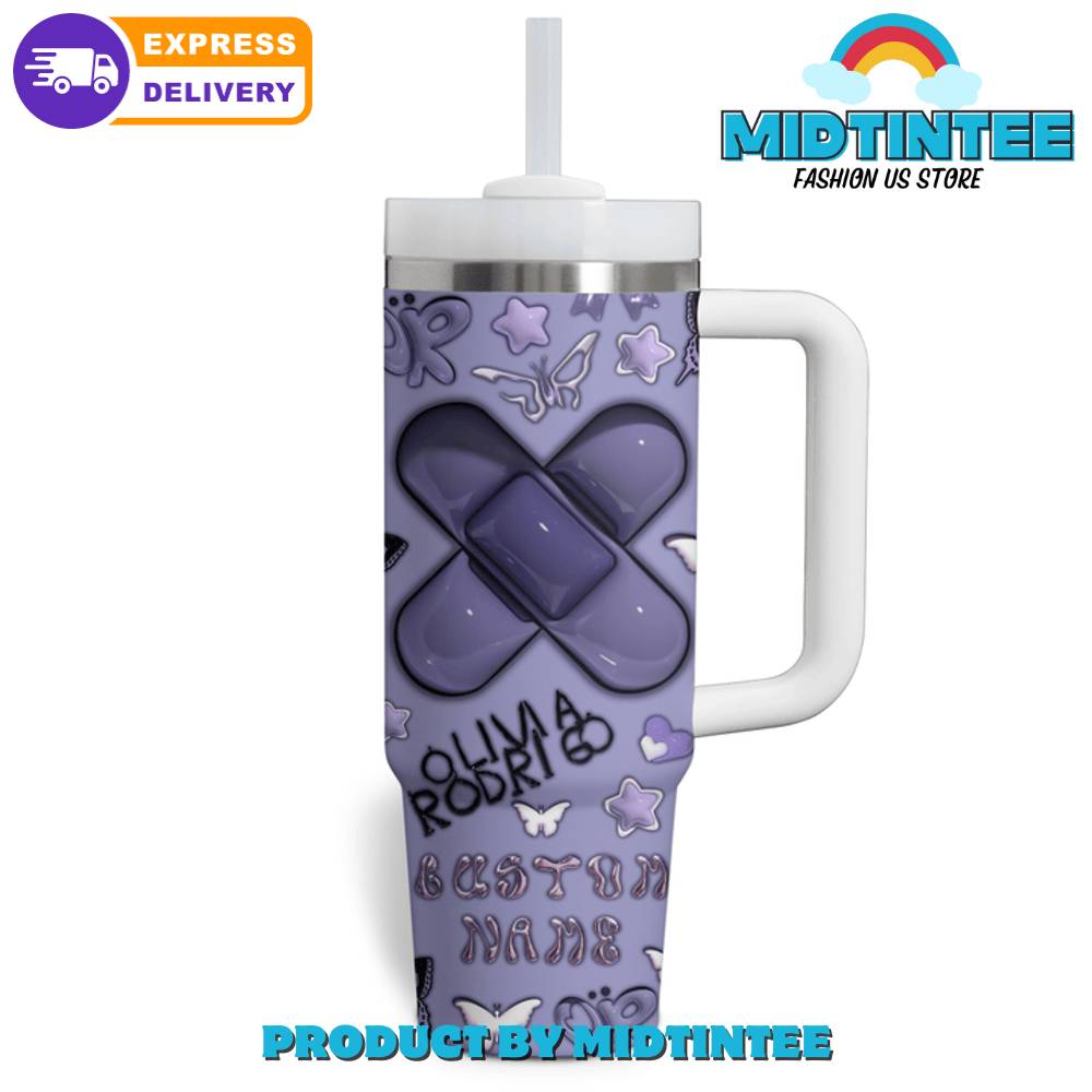 Oliviaa RodriG0 Custom Name Gift for her,him, Birthday Xmas Halloween Gift 30oz or 40oz Tumbler LN