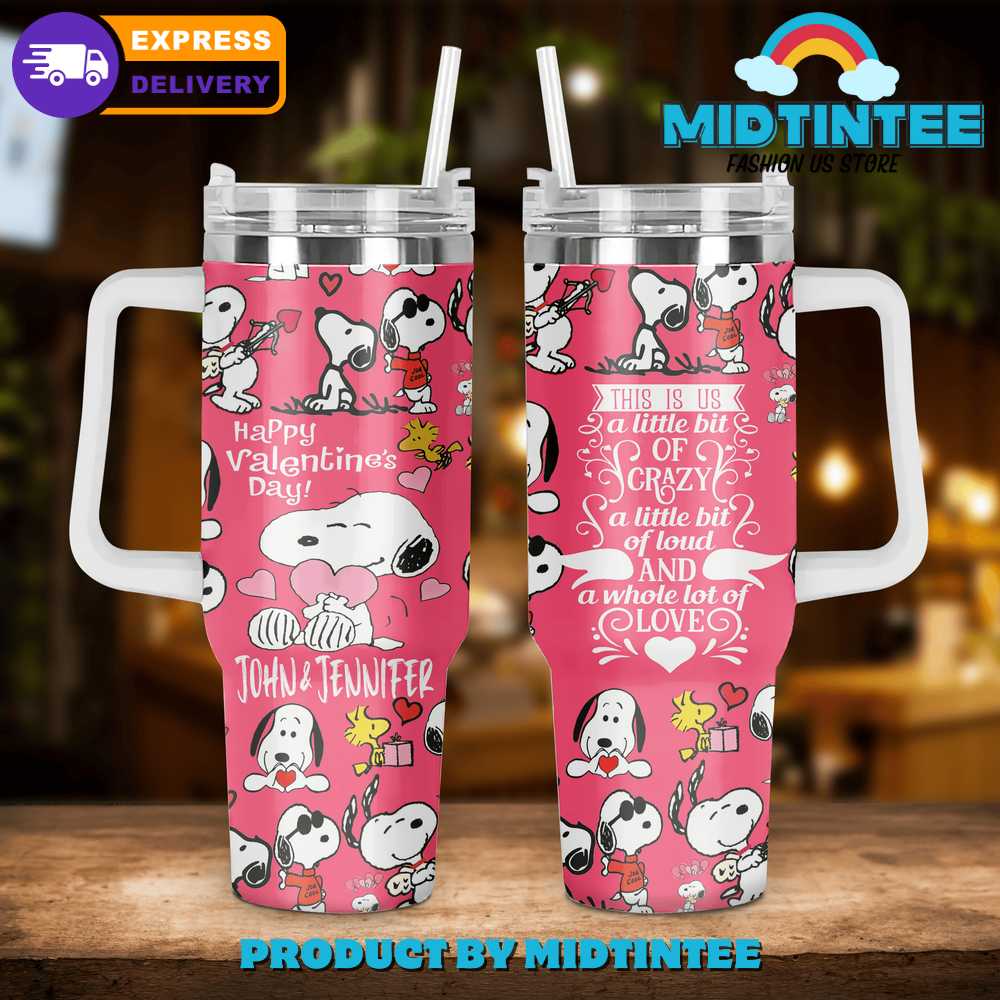 Snoopy Happy Valentines Day Birthday Xmas Gift For Her Him 30oz or 40oz Tumbler LN