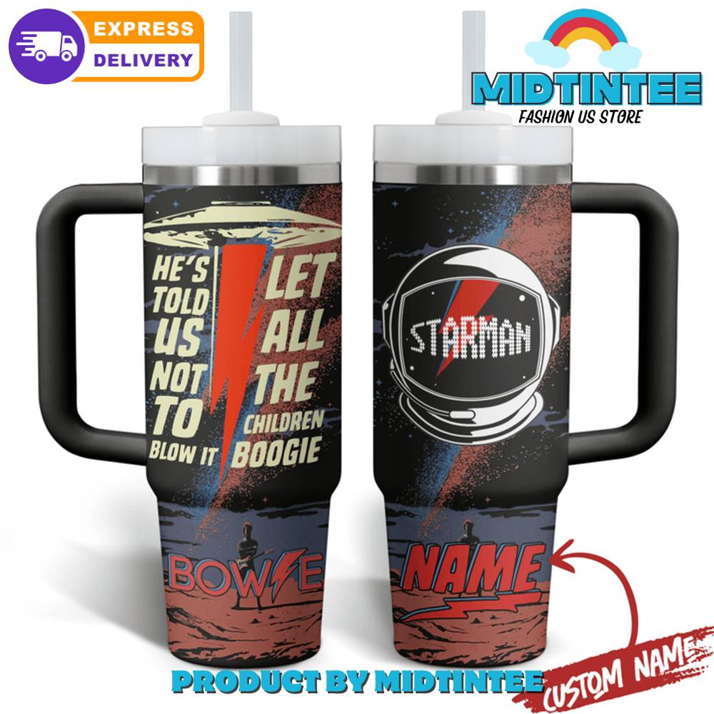 Starman David Bowie Custom Name Gift for her,him, Birthday Xmas Halloween Gift 30oz or 40oz Tumbler LN