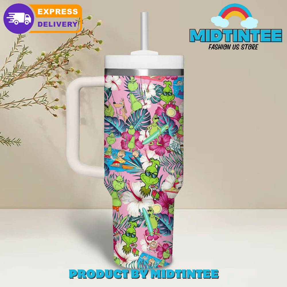 The Grinch Ice Cream Floral Gift for her,him, Birthday Xmas Halloween Gift 30oz or 40oz Tumbler LN