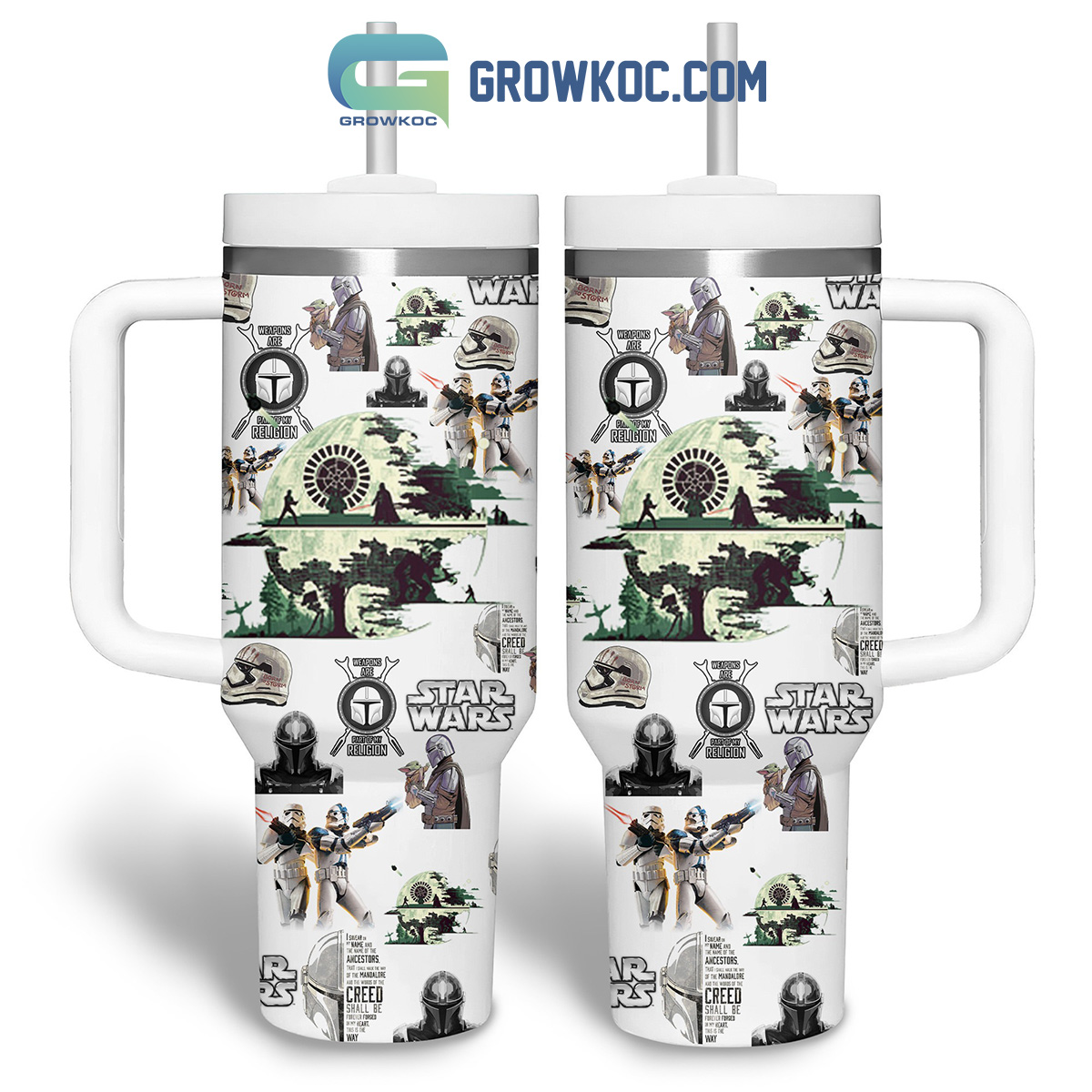 Weapons Are Parts Of My Religion Star Wars 30oz or 40oz Stainless Steel Tumbler With Handle HG White Version