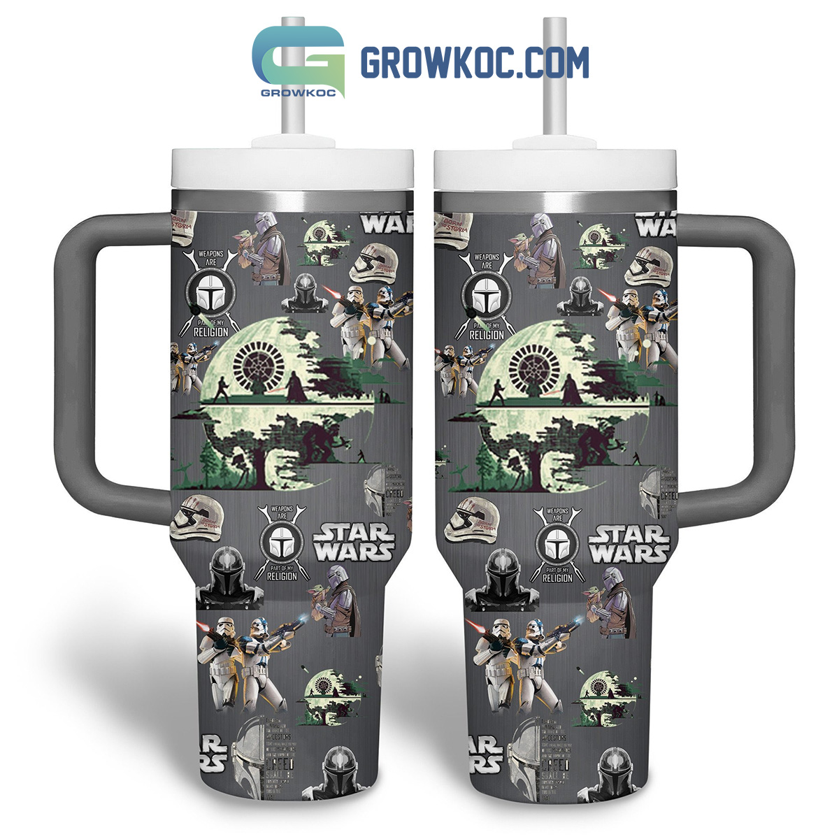 Weapons Are Parts Of My Religion Star Wars Grey Design 30oz or 40oz Stainless Steel Tumbler With Handle HG