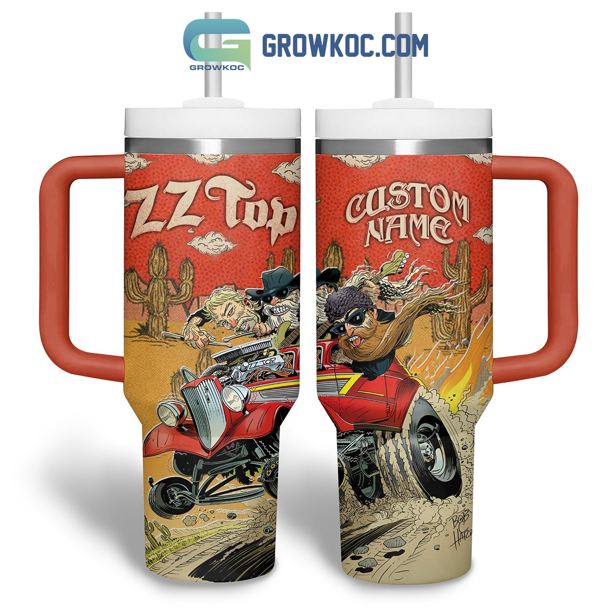 ZZ Top Rock Fan Drawing Fan Personalized 30oz or 40oz Stainless Steel Tumbler With Handle HG