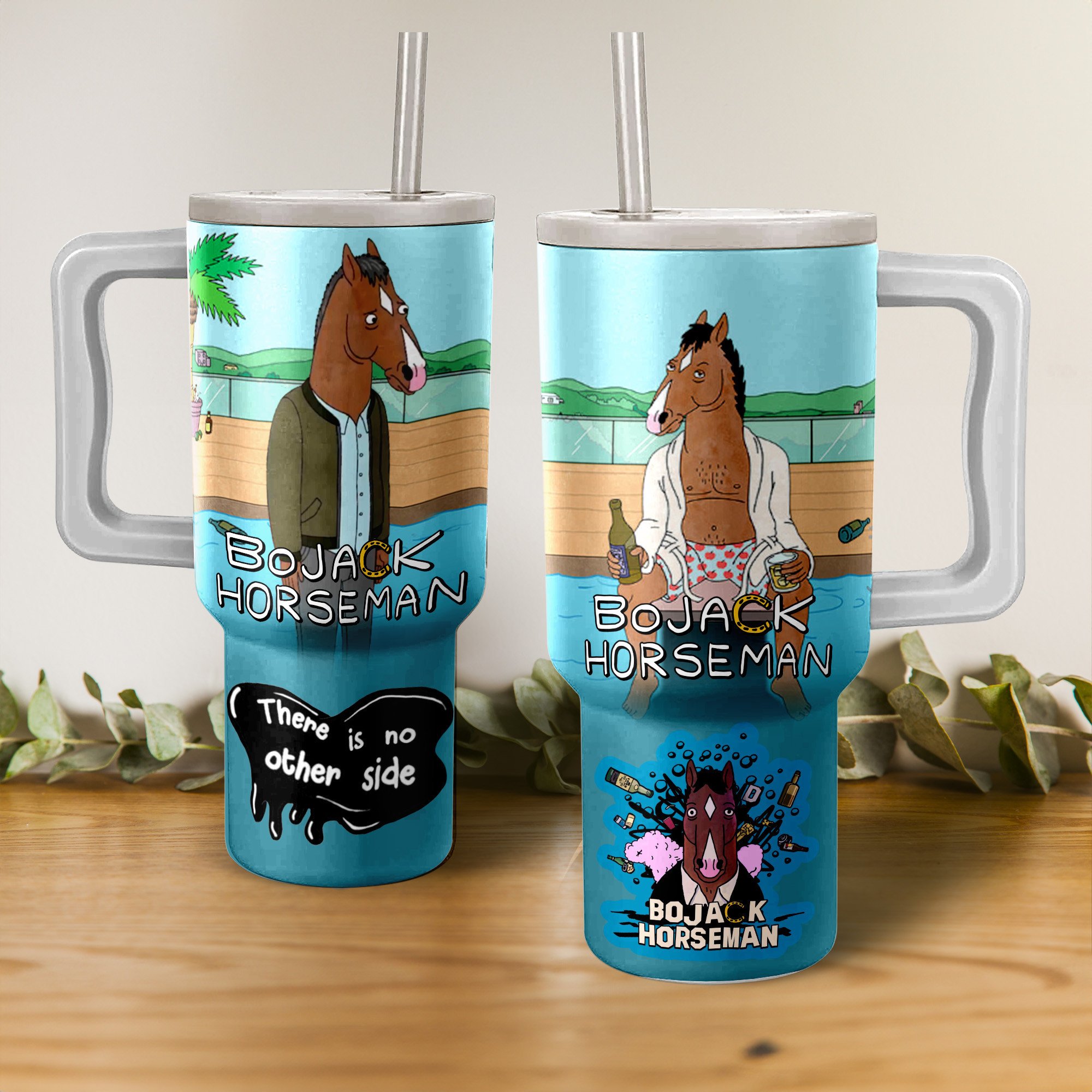 BoJack Horseman TV Series Custom Quencher 30oz or 40oz Stainless Steel Tumbler HG With Handle