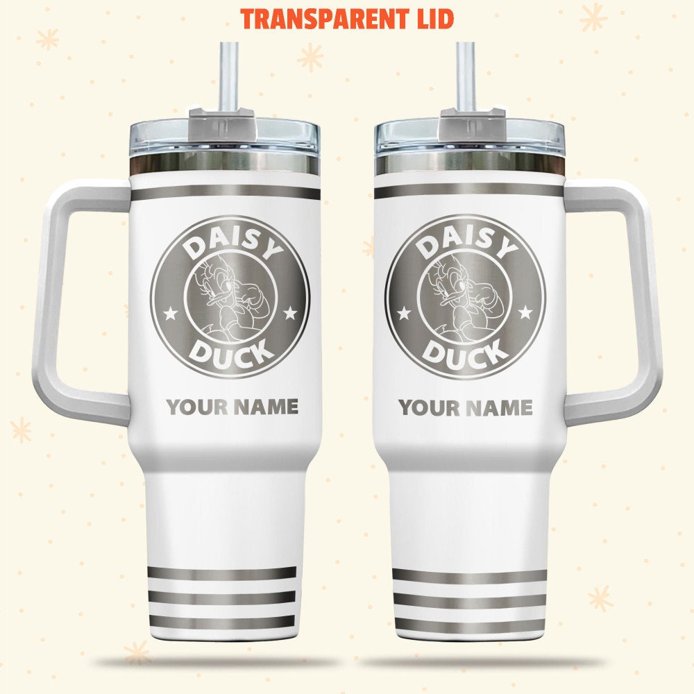 Daisy Duck Disney Cartoon 30oz or 40oz Quencher Stainless Steel Tumbler With Handle, Best Gift Idea NVA