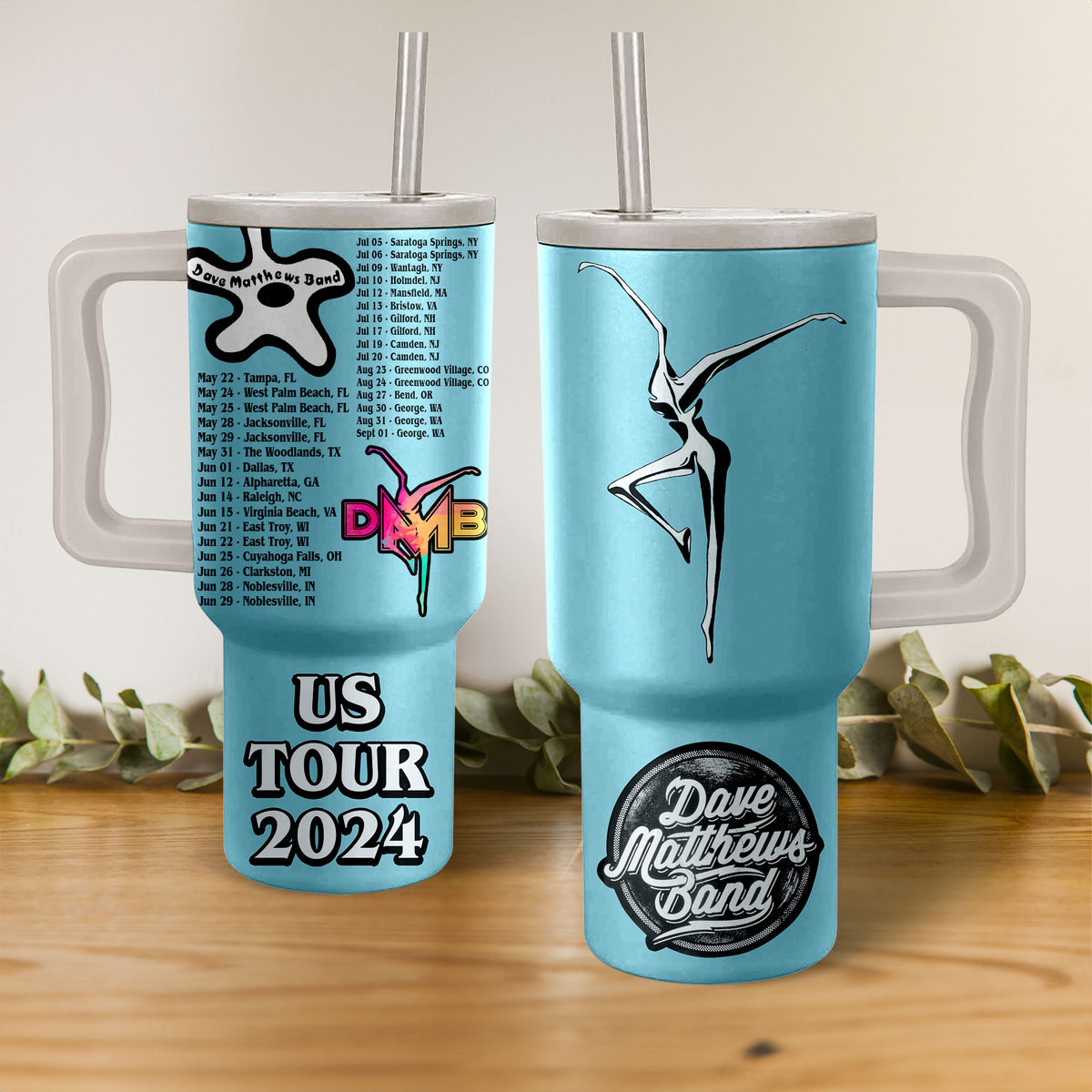 Dave Matthews Band US Tour 2024 Music Custom Stanley Quencher 40oz Stainless Steel Tumbler HG With Handle
