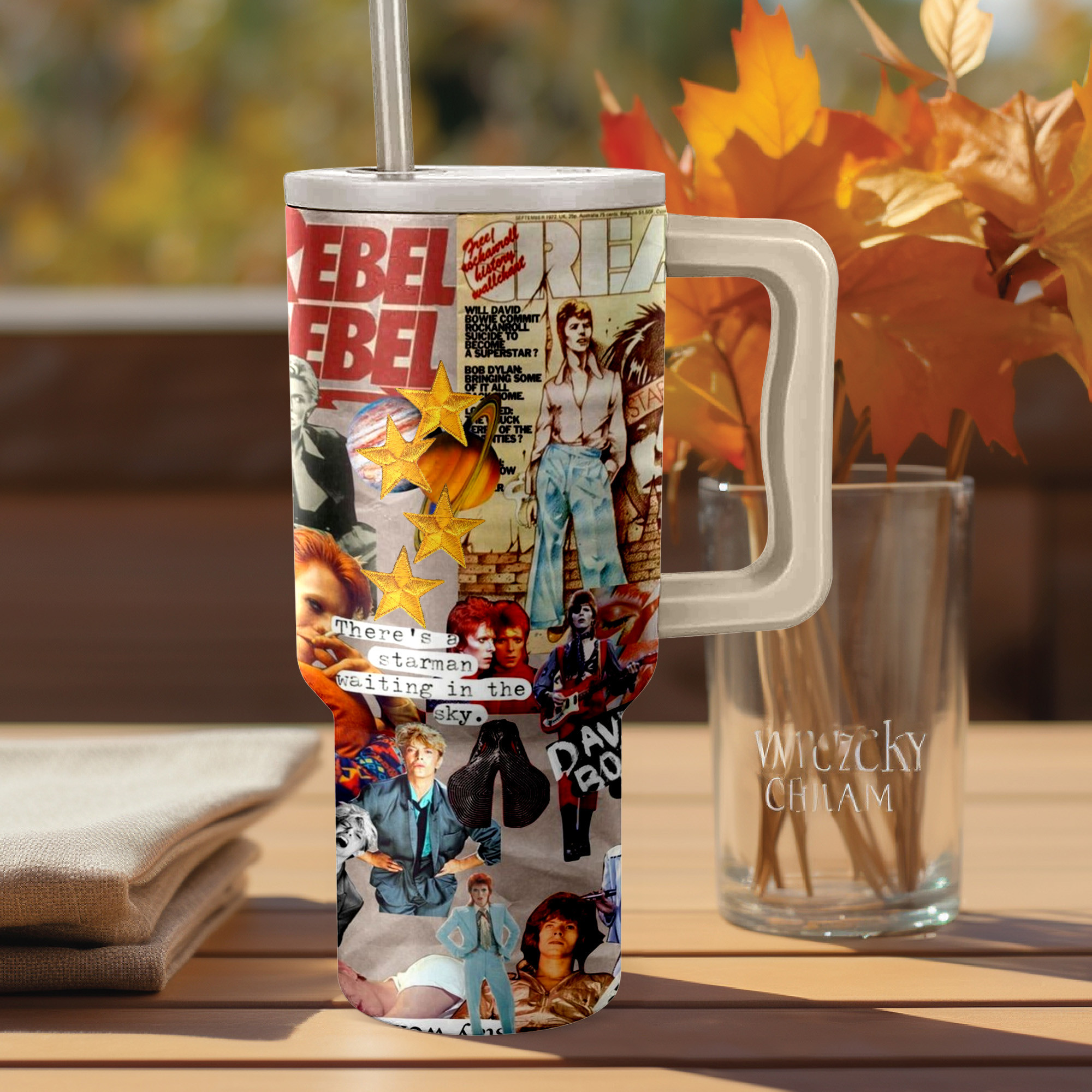 David Bowie Music Custom Stanley Quencher 40oz Stainless Steel Tumbler HG With Handle