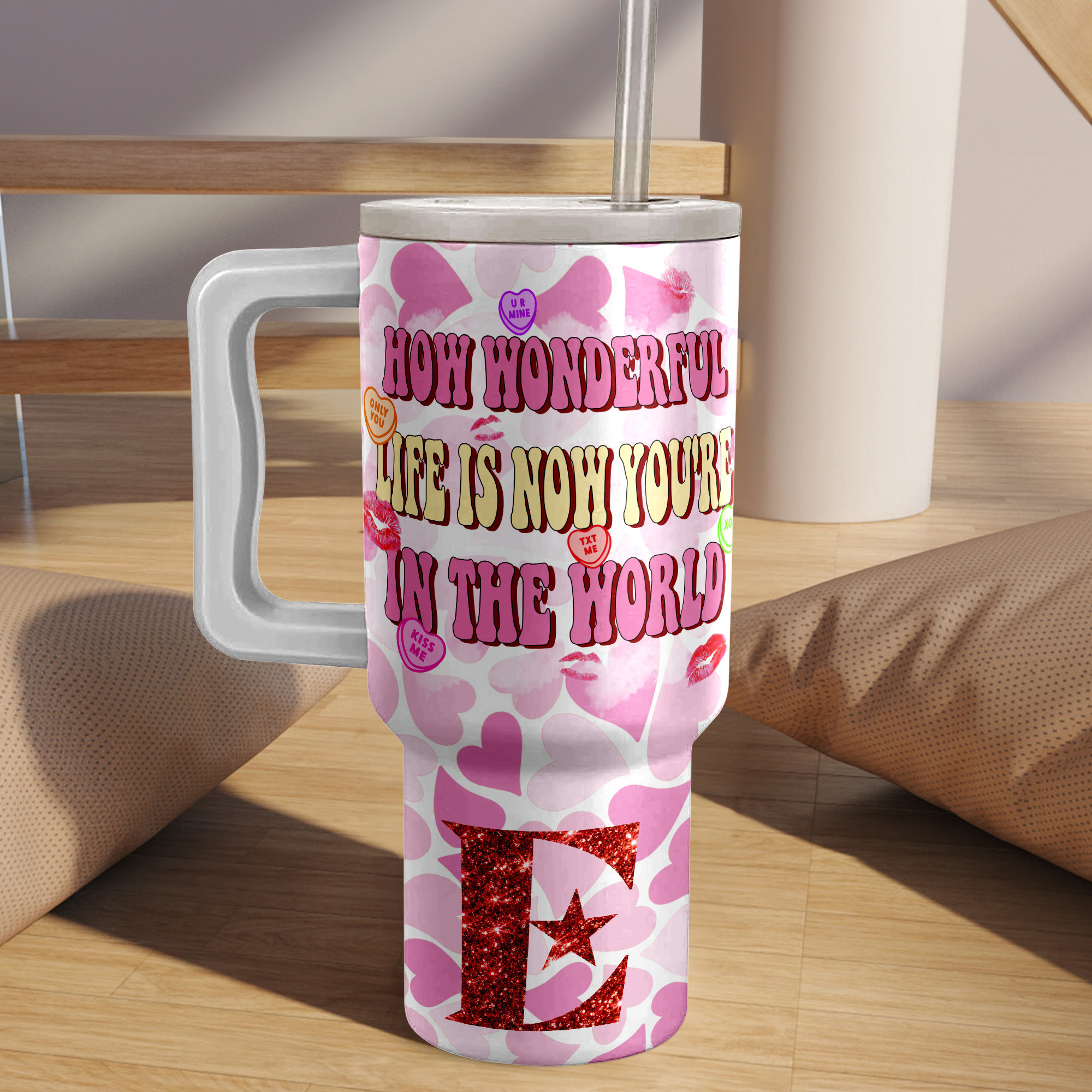 Elton John Happy Valentine Music Custom Stanley Quencher 40oz Stainless Steel Tumbler HG With Handle