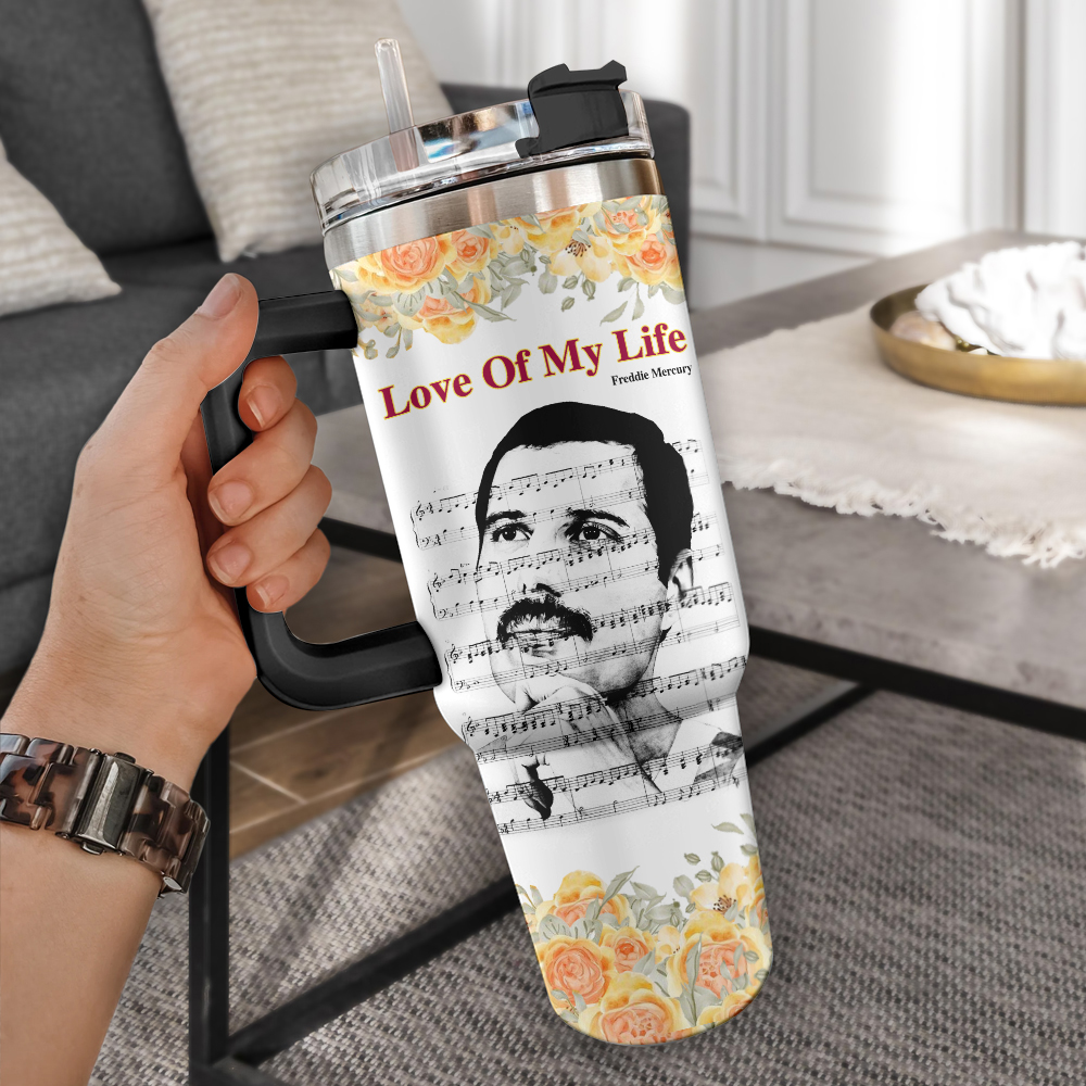 Freddie Mercury Queen Music Custom Quencher 30oz or 40oz Stainless Steel Tumbler HG With Handle
