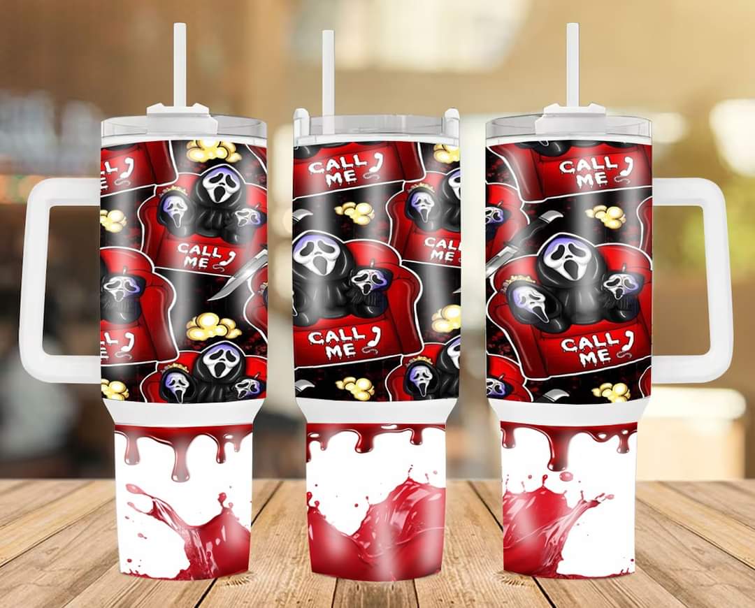 Halloween Ghostface Scream Movies 30oz or 40oz Quencher Tumbler Stainless Steel, Best Gifts NVA