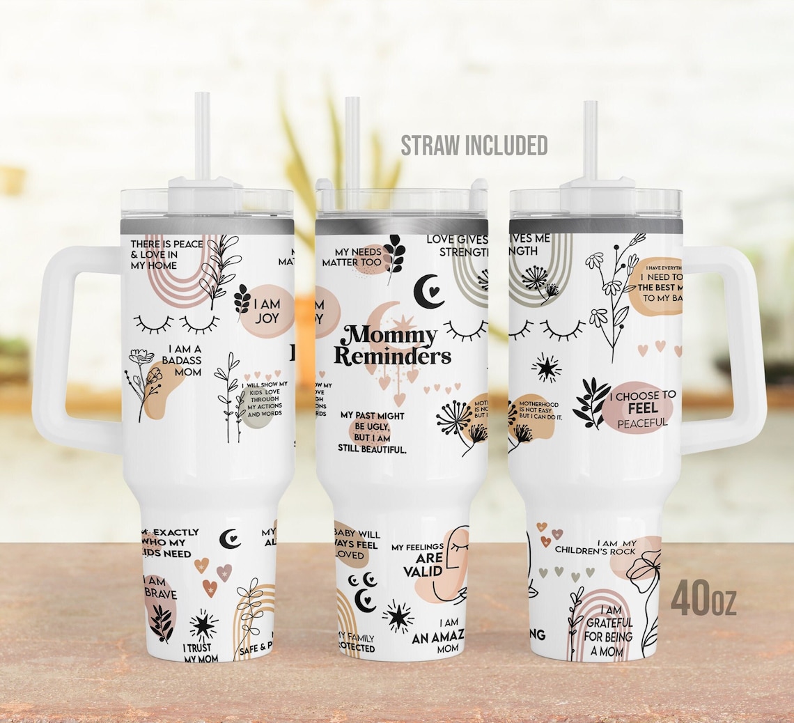 Mother's Day Gifts Mom Affirmations 30oz or 40oz Tumbler, Gift for Her, 30oz or 40oz Tumbler with Handle HG