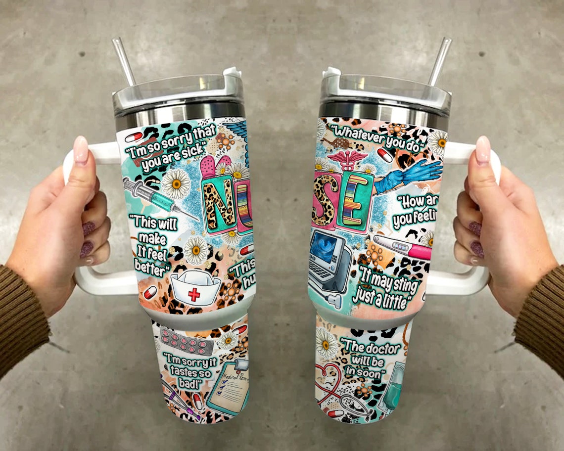 Nurse 30oz or 40oz Quencher Tumbler Gift For Her Him Birthday Gift LN Gift For Nurse Nurse Tumbler Nurse 40oz Tumbler Nurse