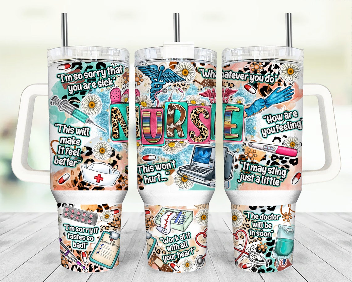 Nurse 30oz or 40oz Quencher Tumbler Gift For Her Him Birthday Gift LN Gift For Nurse Nurse Tumbler Nurse 40oz Tumbler Nurse