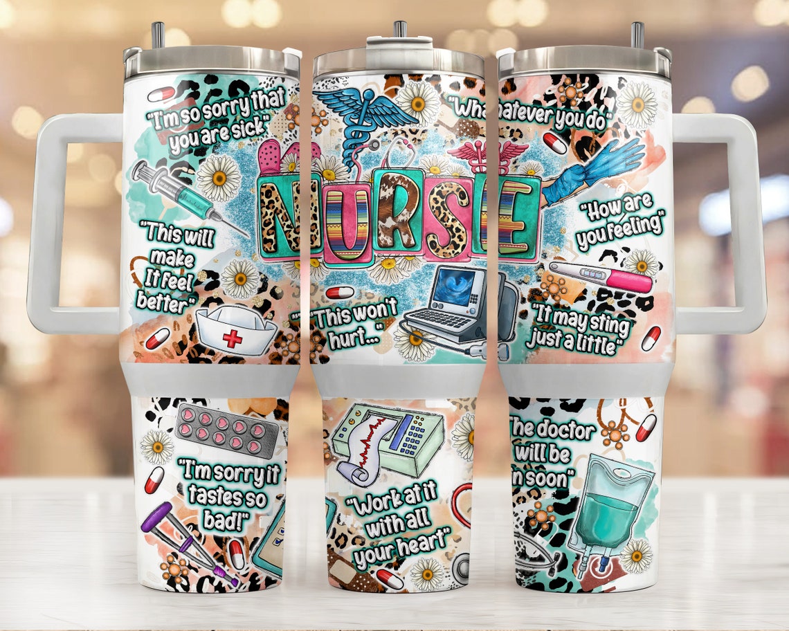 Nurse 30oz or 40oz Quencher Tumbler Gift For Her Him Birthday Gift LN Gift For Nurse Nurse Tumbler Nurse 40oz Tumbler Nurse