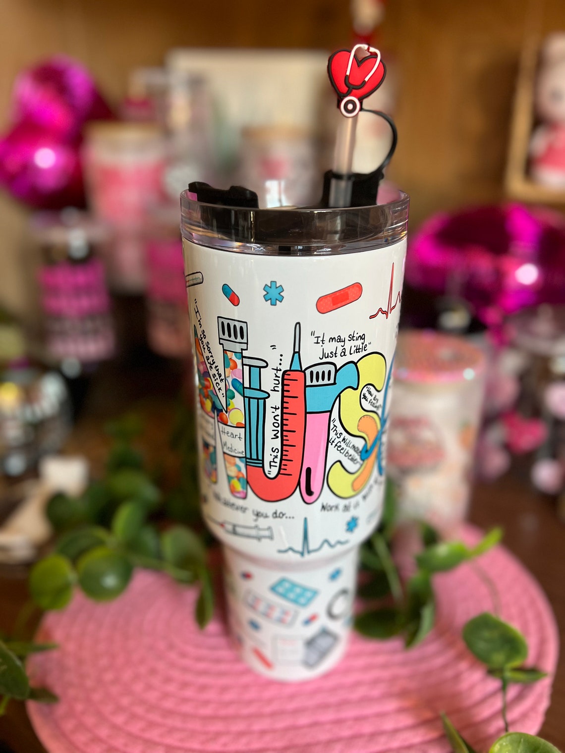 Nurse 30oz or 40oz tumbler quencher tumbler tumbler with handle Nurse Life Nurse Tumbler Gift for Nurse Birthday Anniversary Gift HFN