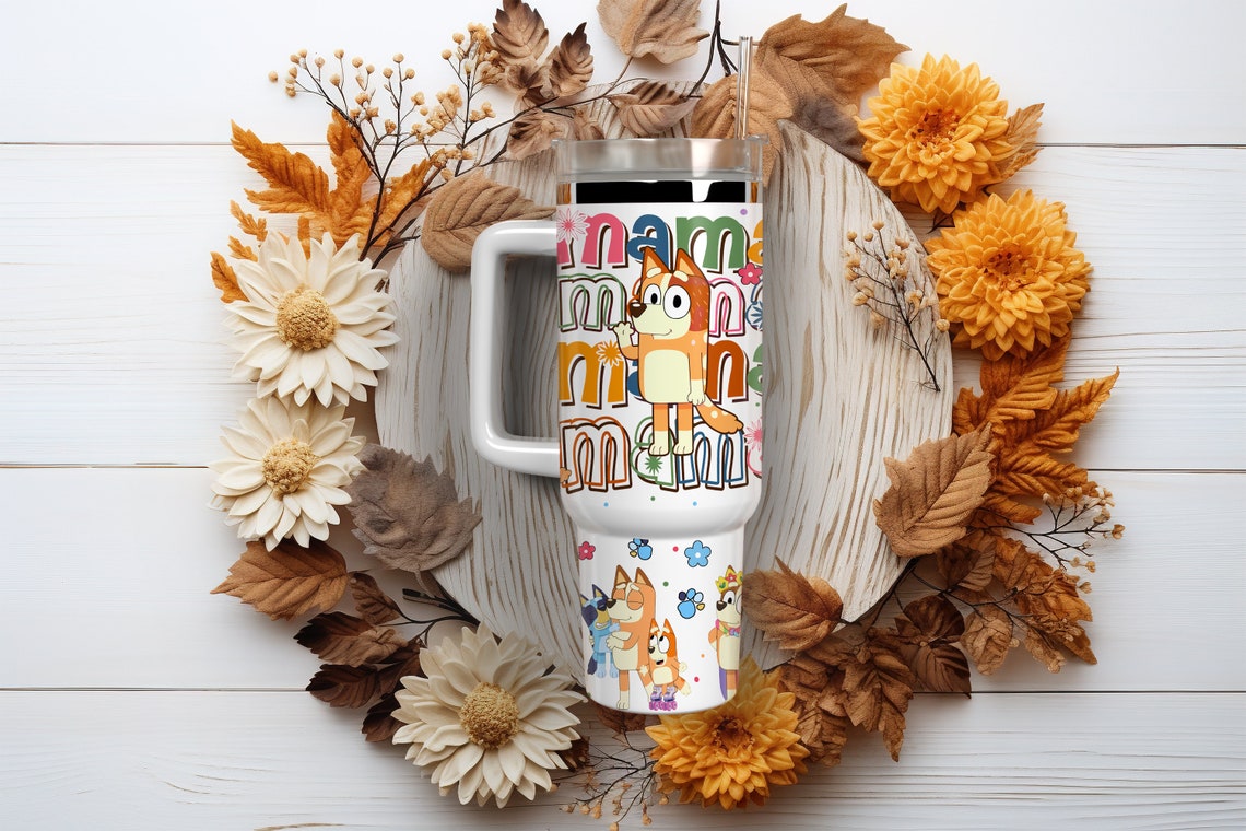 Mama Blu3y Dog Bingos Dog Cartoon 30oz or 40oz Quencher Tumbler LN Blu3y And Friends